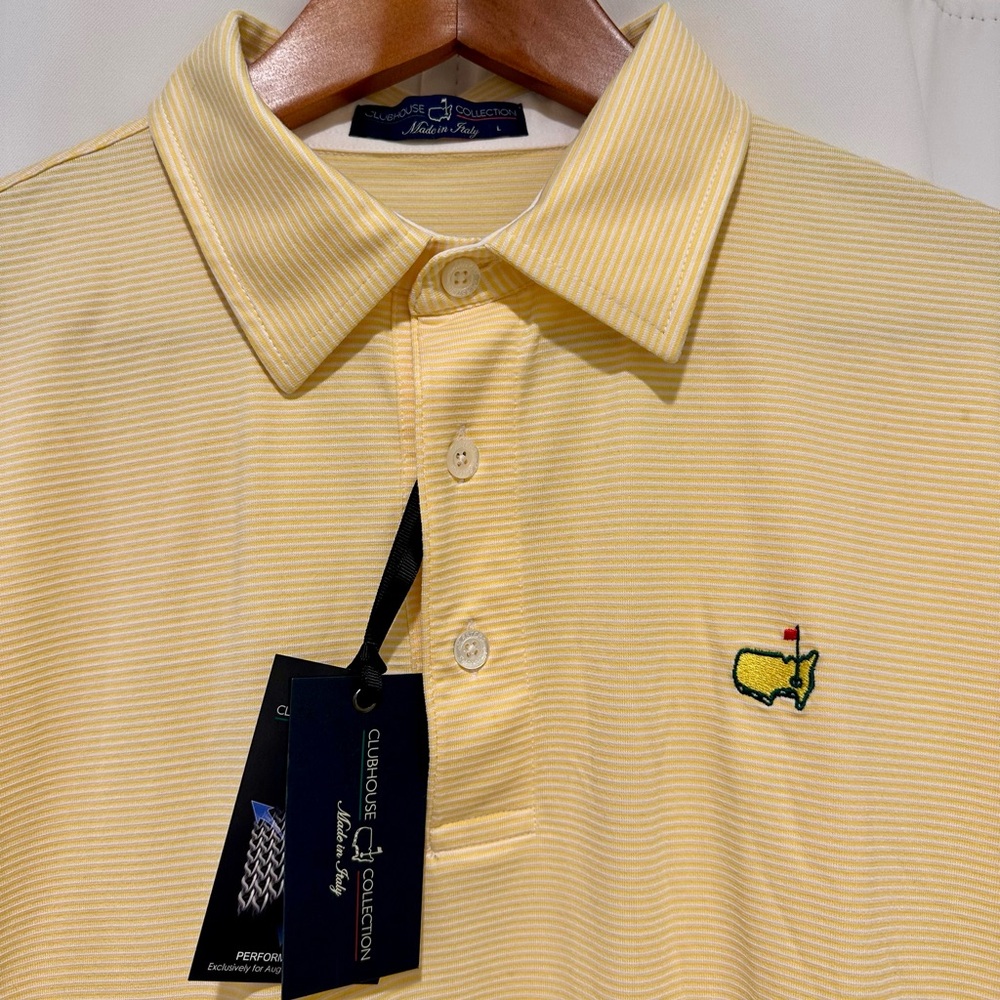 Masters Clubhouse Collection Men's Polo in Yellow Stripes